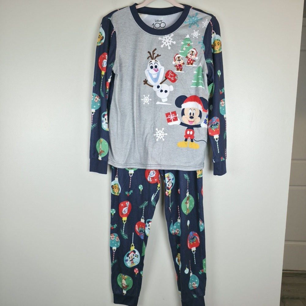 Mickey Mouse Christmas Disney 100 PAJAMA SET Small Adult Women   Ornaments.B07